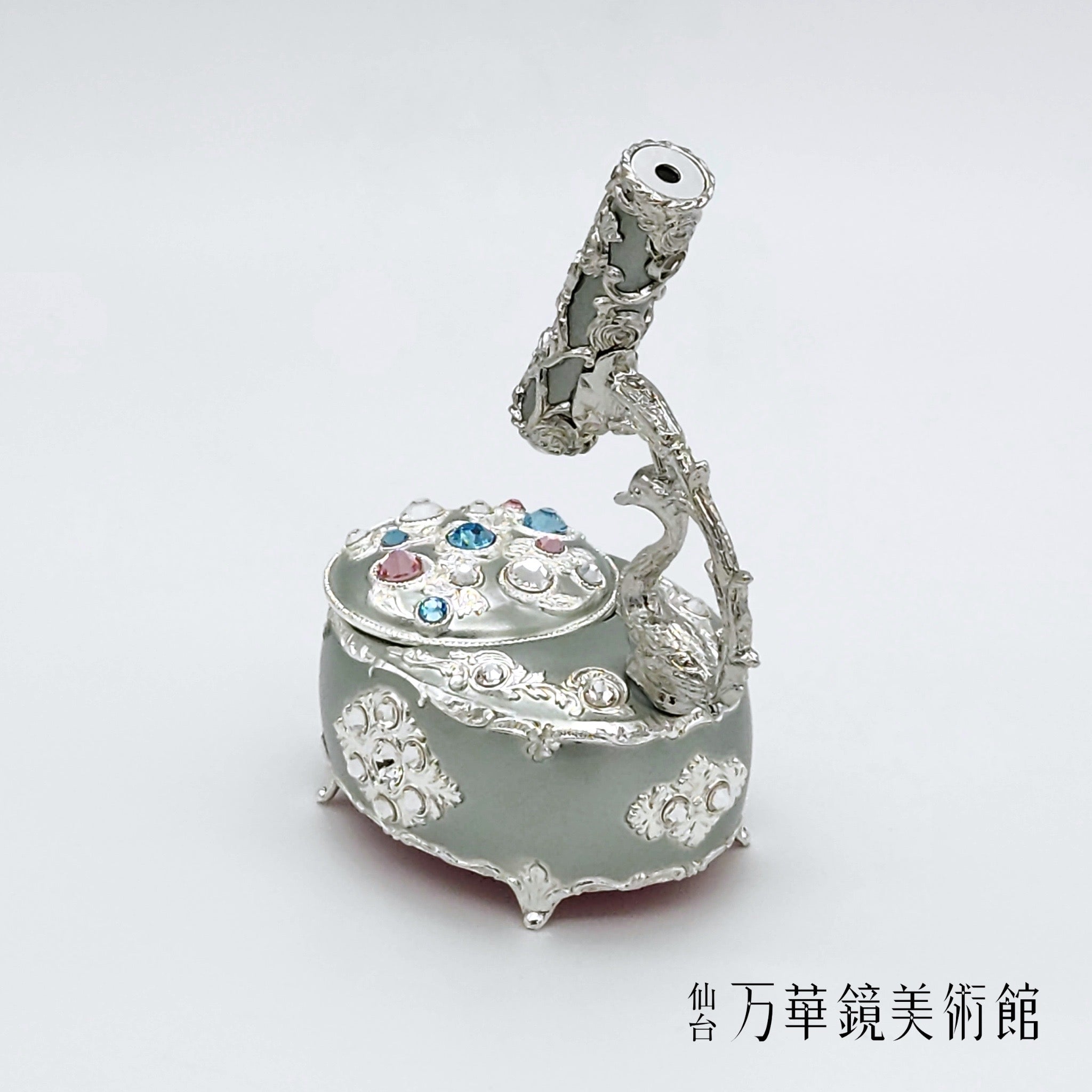 彫金ミニスワン　クリスタル　グリーン