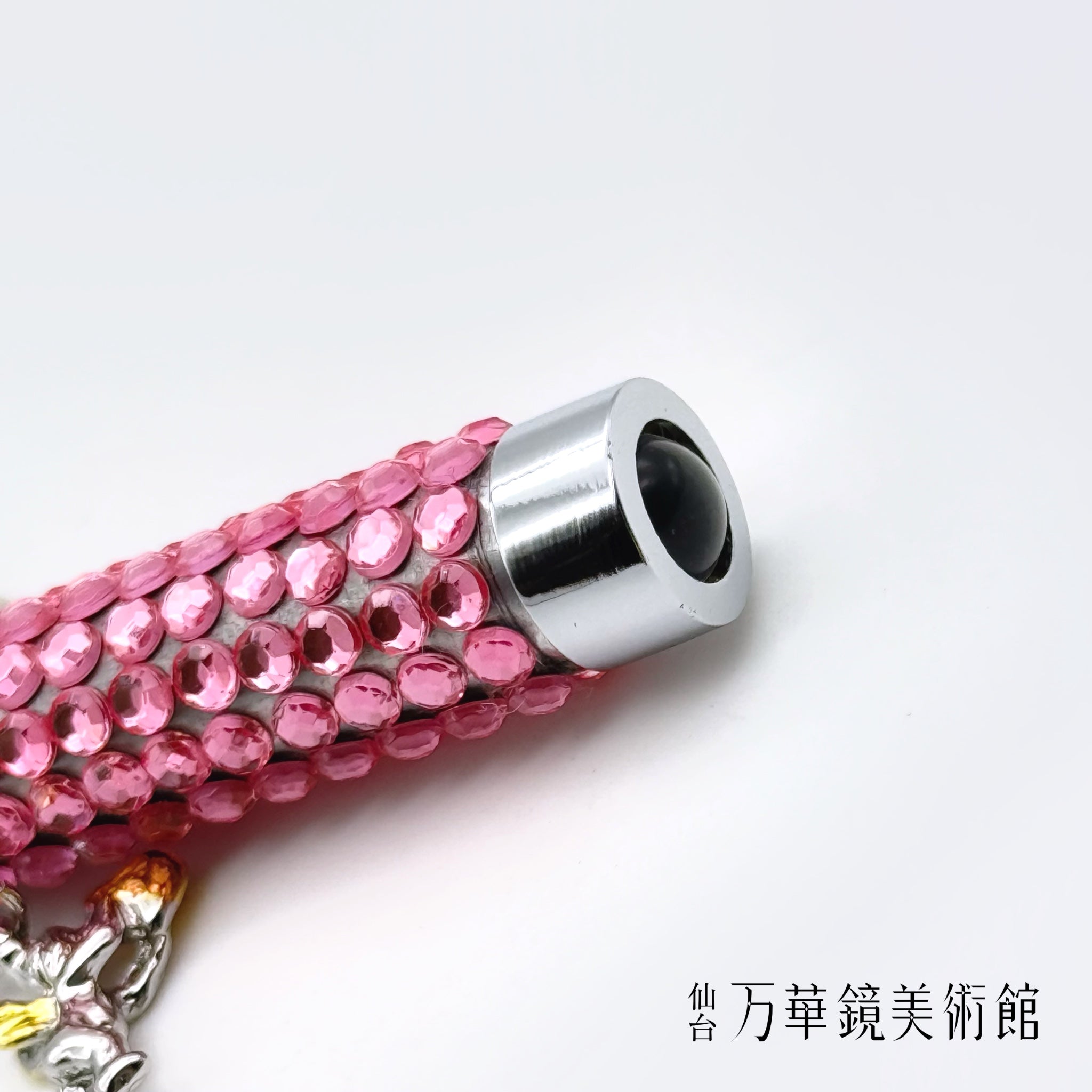 ラインストーンテレイドストラップ　ピンク