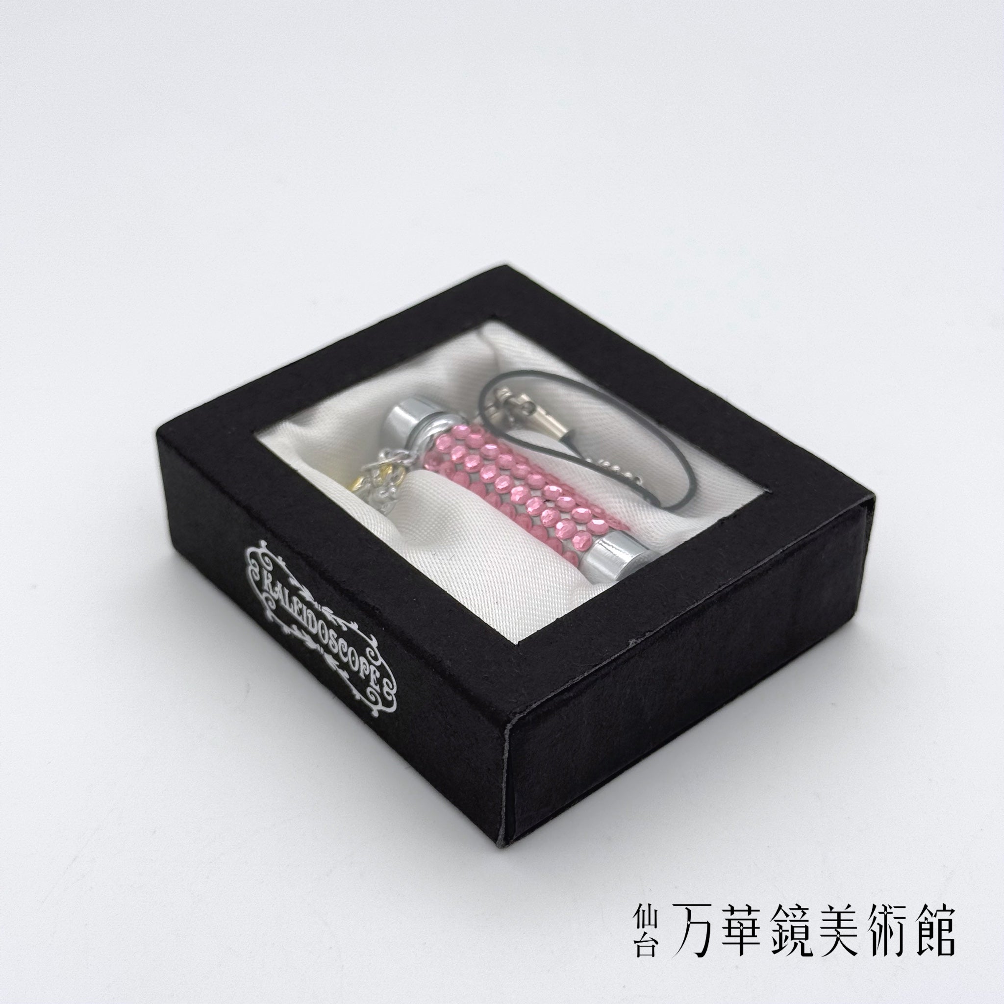 ラインストーンテレイドストラップ　ピンク